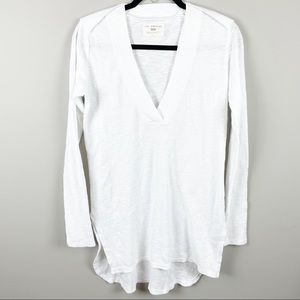 Sol Angeles oversized XS thermal v neck high low shirt